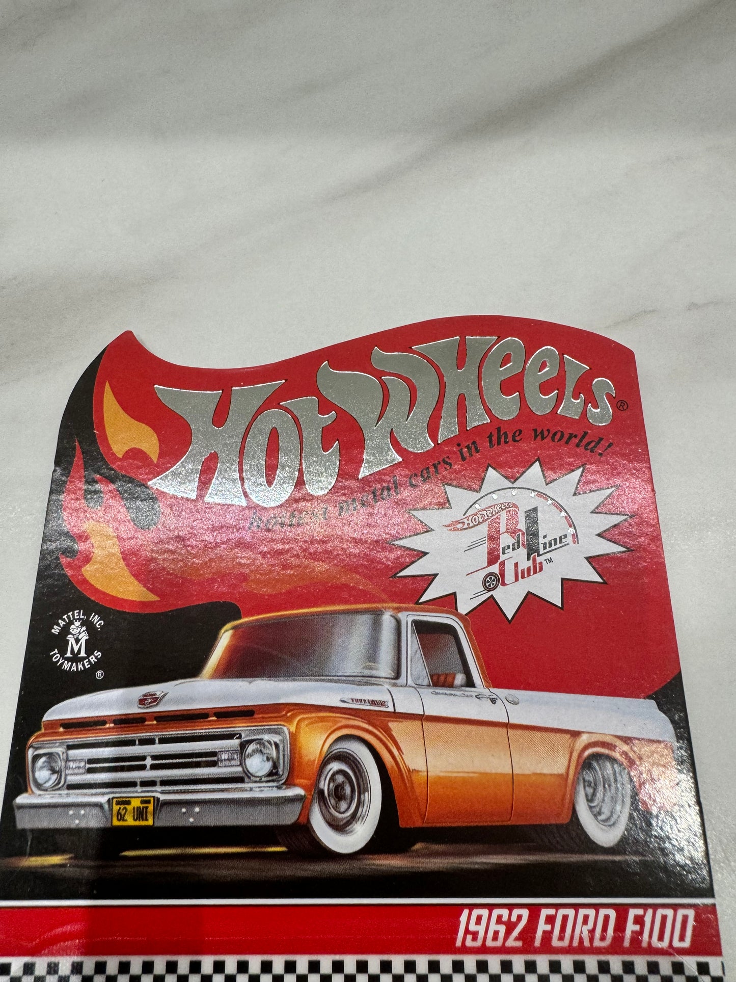 Hot Wheels 1962 Ford F100 RLC Exclusive Orange Pickup 2022 Redline Club 14995/25000