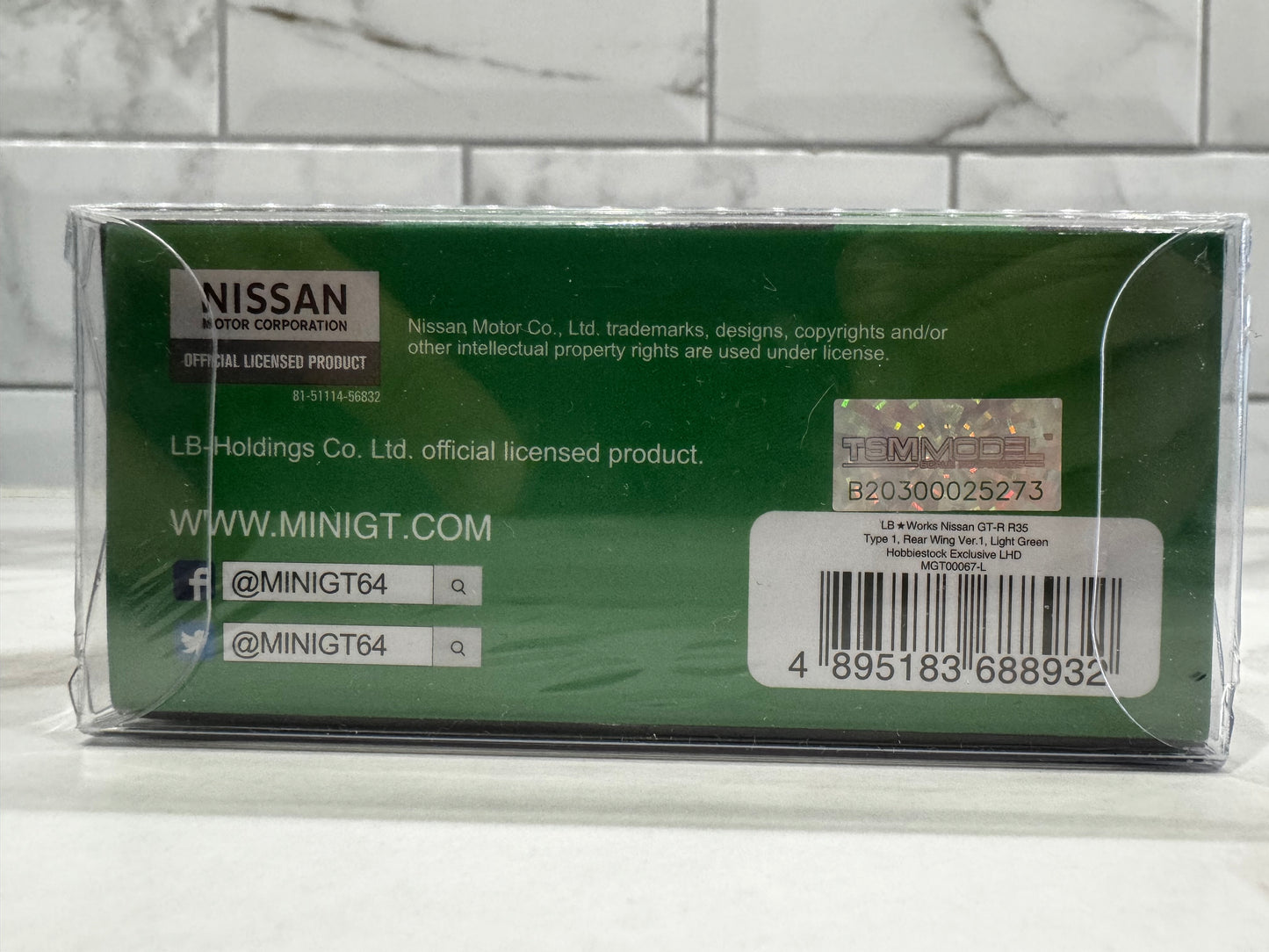 Mini GT 67 Liberty Walk LB Works Nissan GT-R R35 Light Green LHD 1:64 TSM SEALED