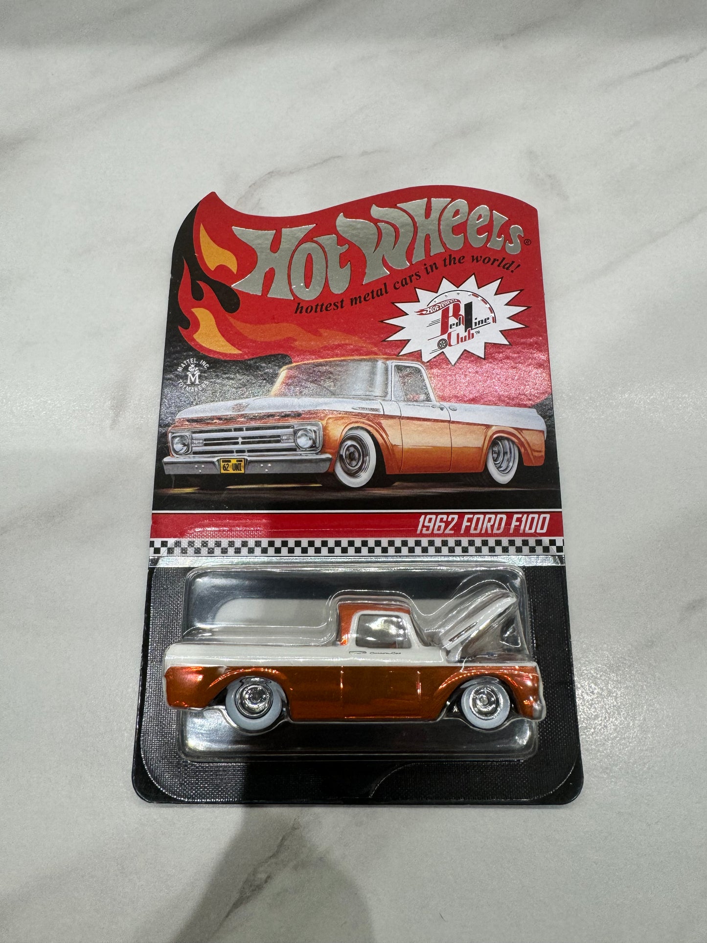 Hot Wheels 1962 Ford F100 RLC Exclusive Orange Pickup 2022 Redline Club 14995/25000