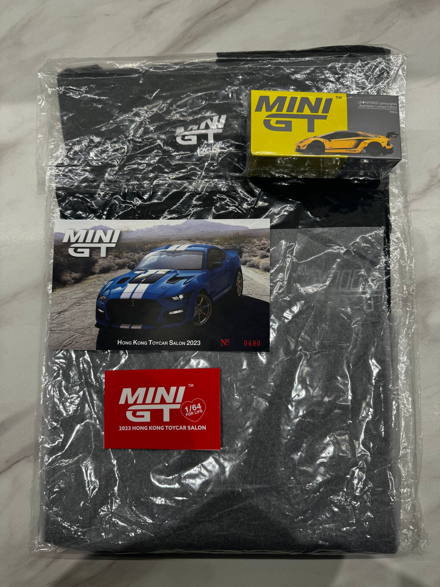 Mini GT LB★WORKS Lamborghini Aventador Limited Edition Yellow 490 2023 Hong Kong Toycar Salon Exclusive FULL SET #587