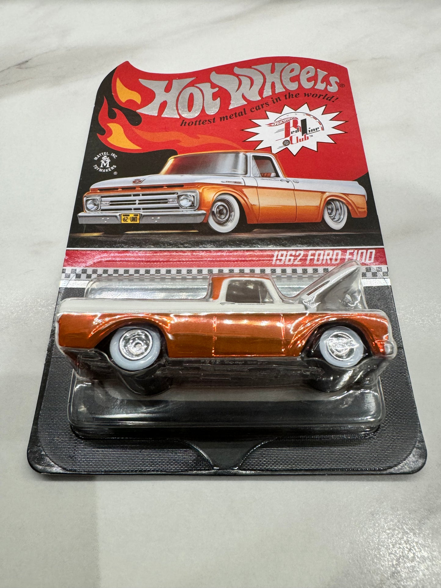 Hot Wheels 1962 Ford F100 RLC Exclusive Orange Pickup 2022 Redline Club 14995/25000