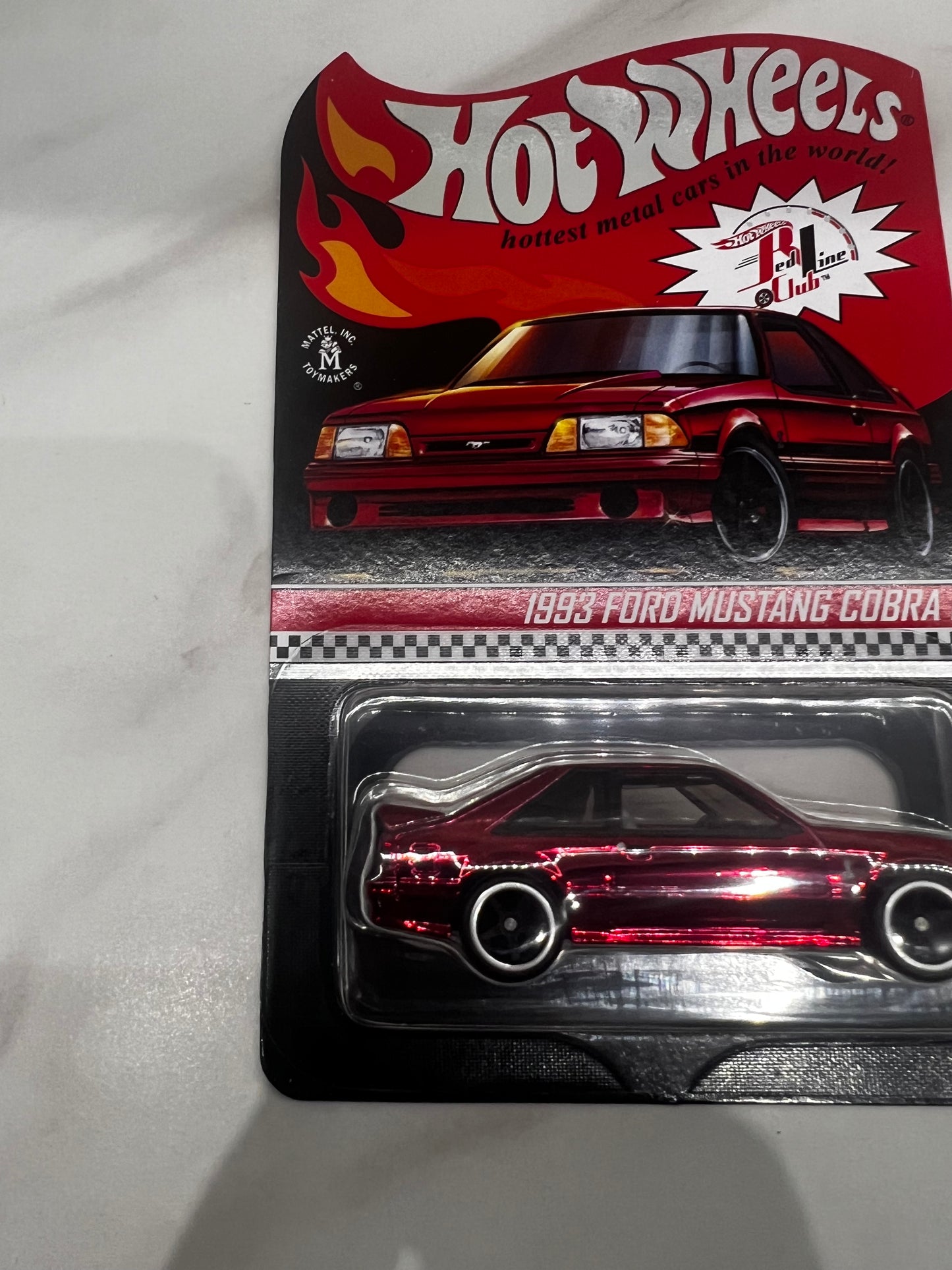 Hot Wheels 1993 Ford Mustang Cobra R RLC Redline Club Red