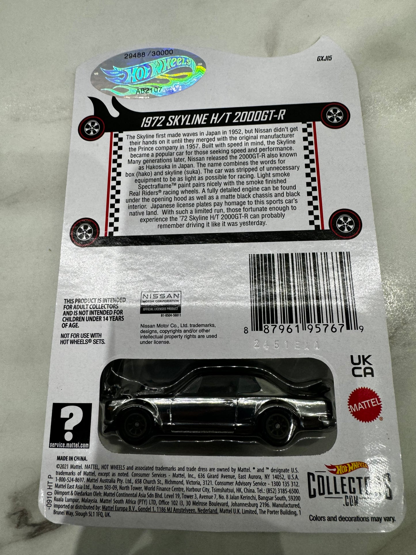 Hot Wheels 1972 Skyline H/T 2000GT-R 29488/3000