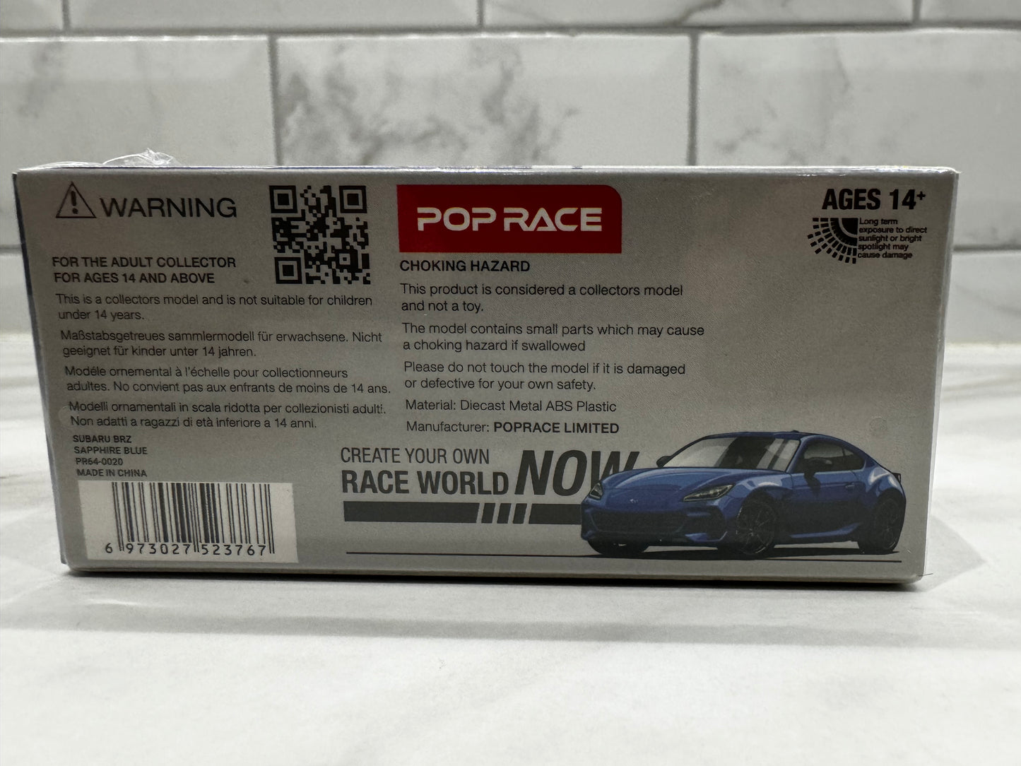 POP RACE Subaru BRZ Sapphire Blue 1:64 Scale  PR640020