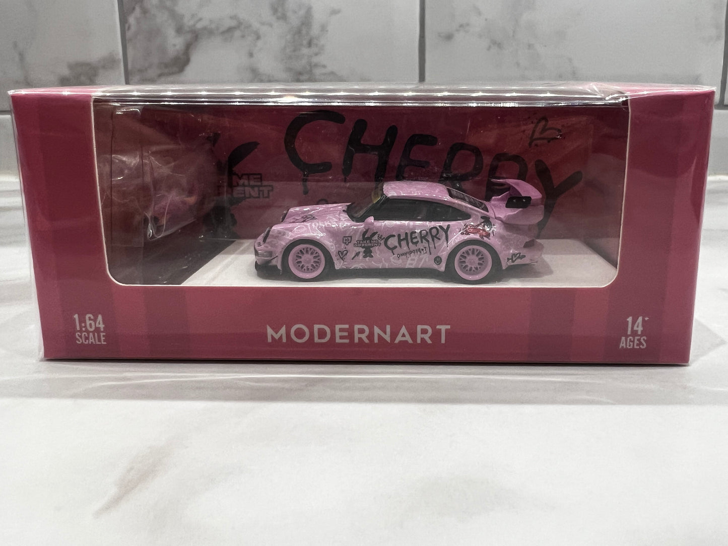 Modern Art Cherry Porsche with figure