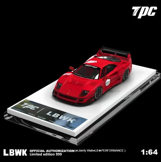 TPC 1:64 Model Car Ferrari F40 LBWK with doll Classical Red