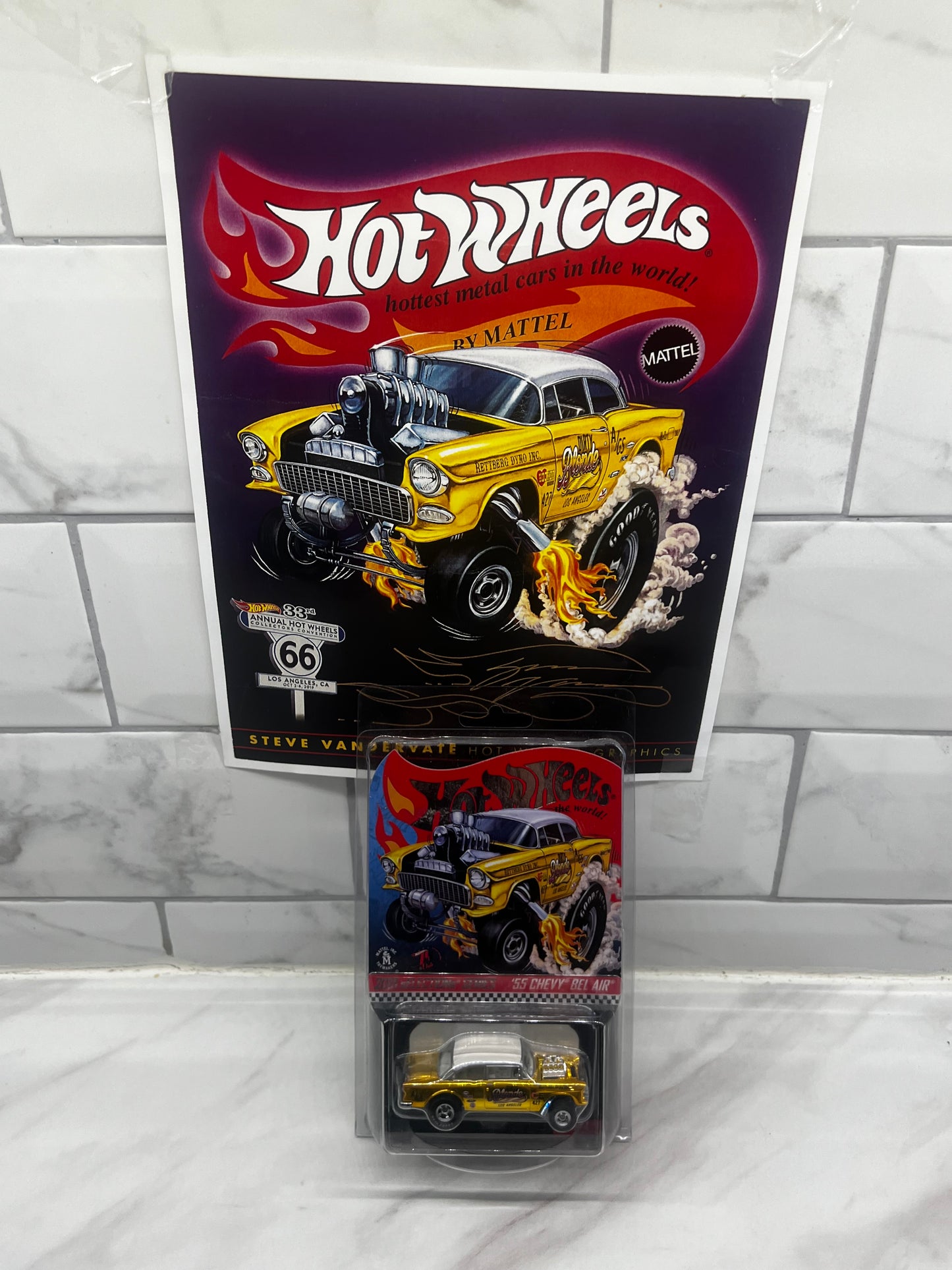 Hot Wheels 55 Chevy Bell Air gasser Blondie With E Poster