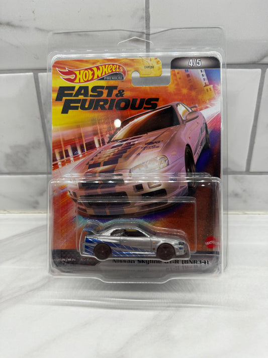 Hot Wheels Nissan Skyline GTR BNR34 4/5 Fast & Furious with protector