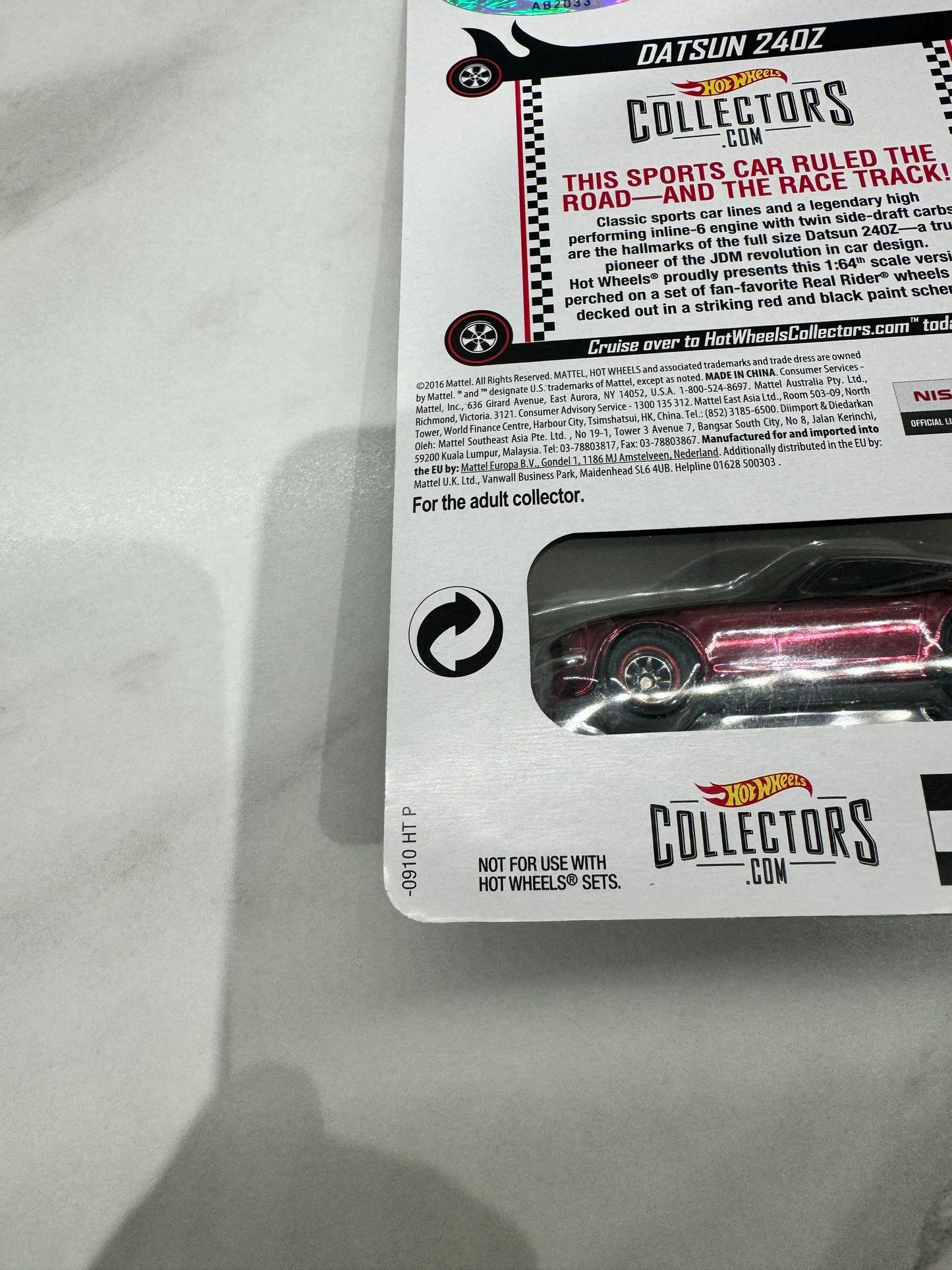 Hot Wheels 2017 RLC Redline Club Datsun 240Z Red Real Riders 2202/6500