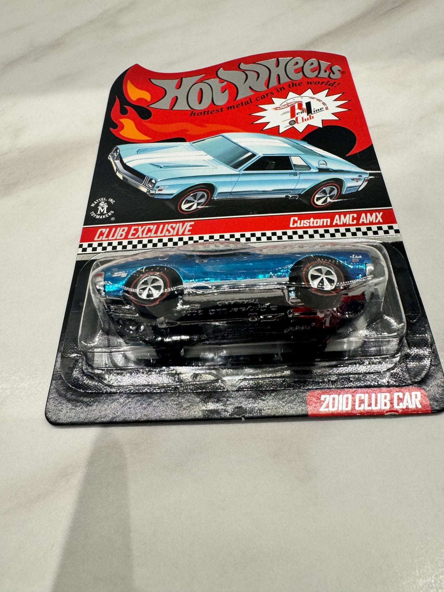 Hot Wheels 2010 MOMC RLC Exclusive Club Car blue Custom AMC AMX 2145/5500 with pin