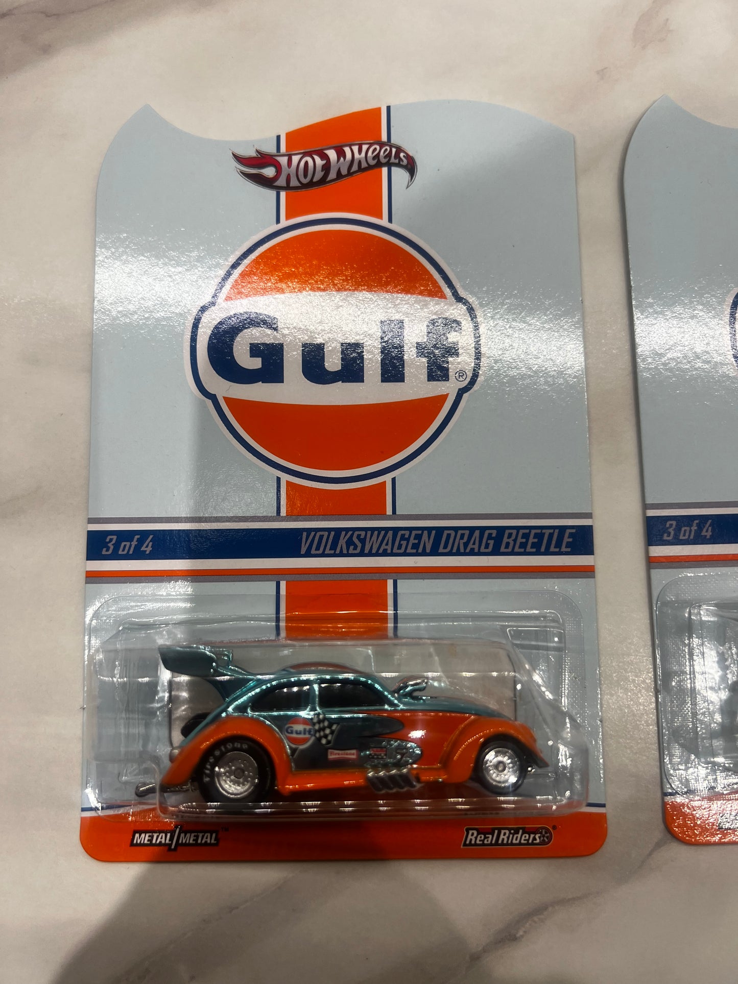 Hot Wheels 2013 Volkswagen Drag Beetle RLC 3/4 Matching Pair Gulf