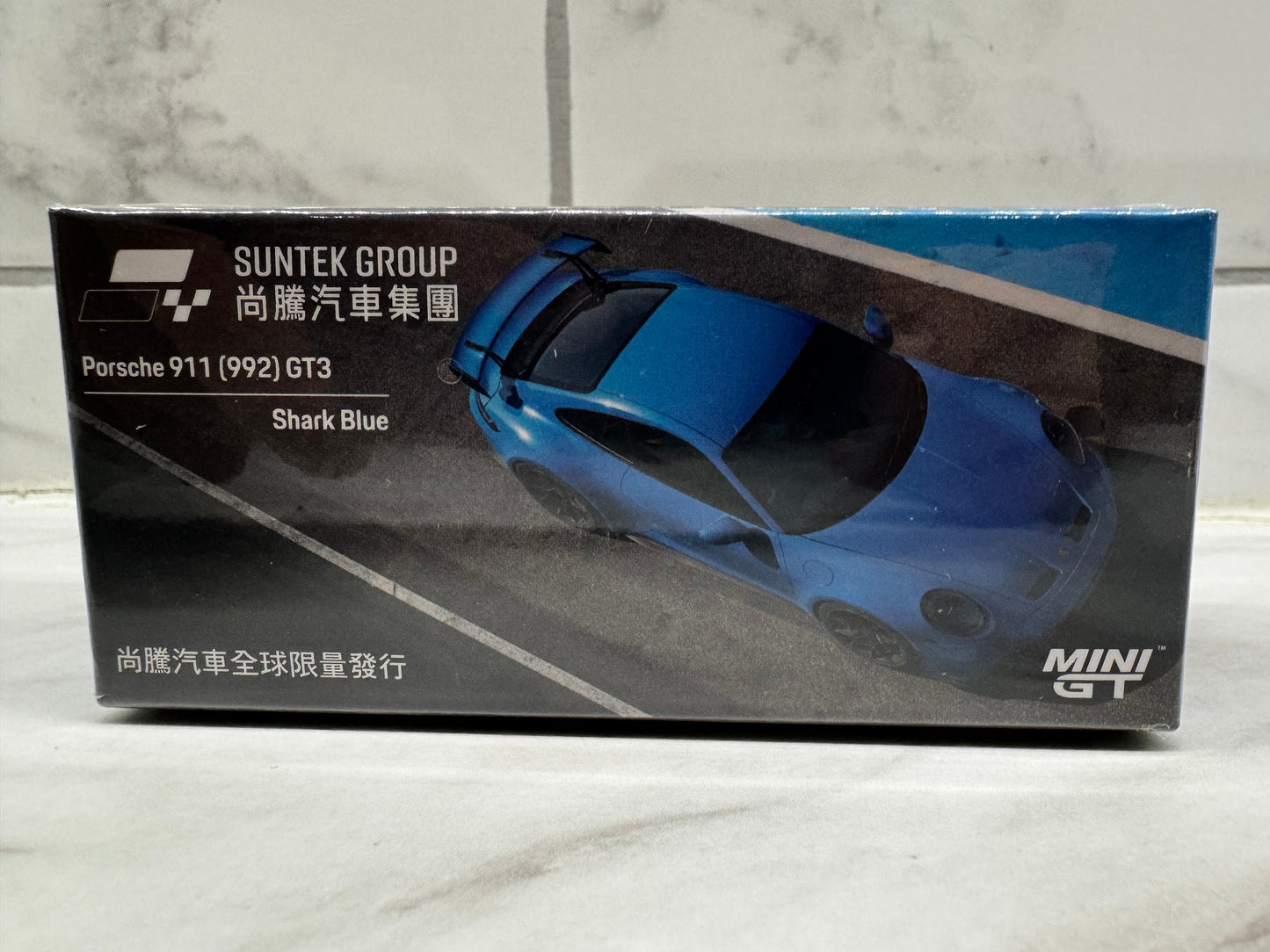 Mini GT Porsche ST002 Suntek group Porsche 911 (992) GT3 shark blue Taiwan