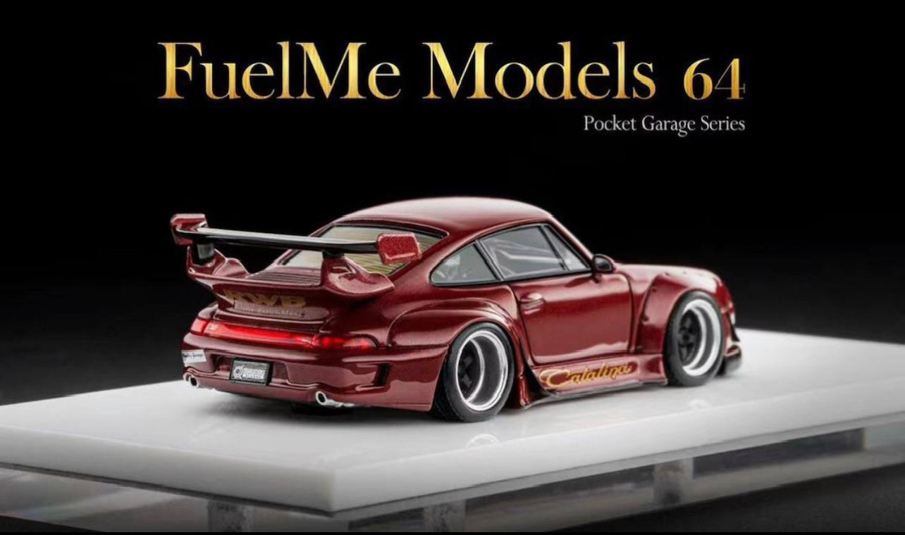 FUELME PORSCHE RWB 993 WIDEBODY CATALINA BROWN RED KAMOTSURU 299 PIECES MADE WORLDWIDE 1/64