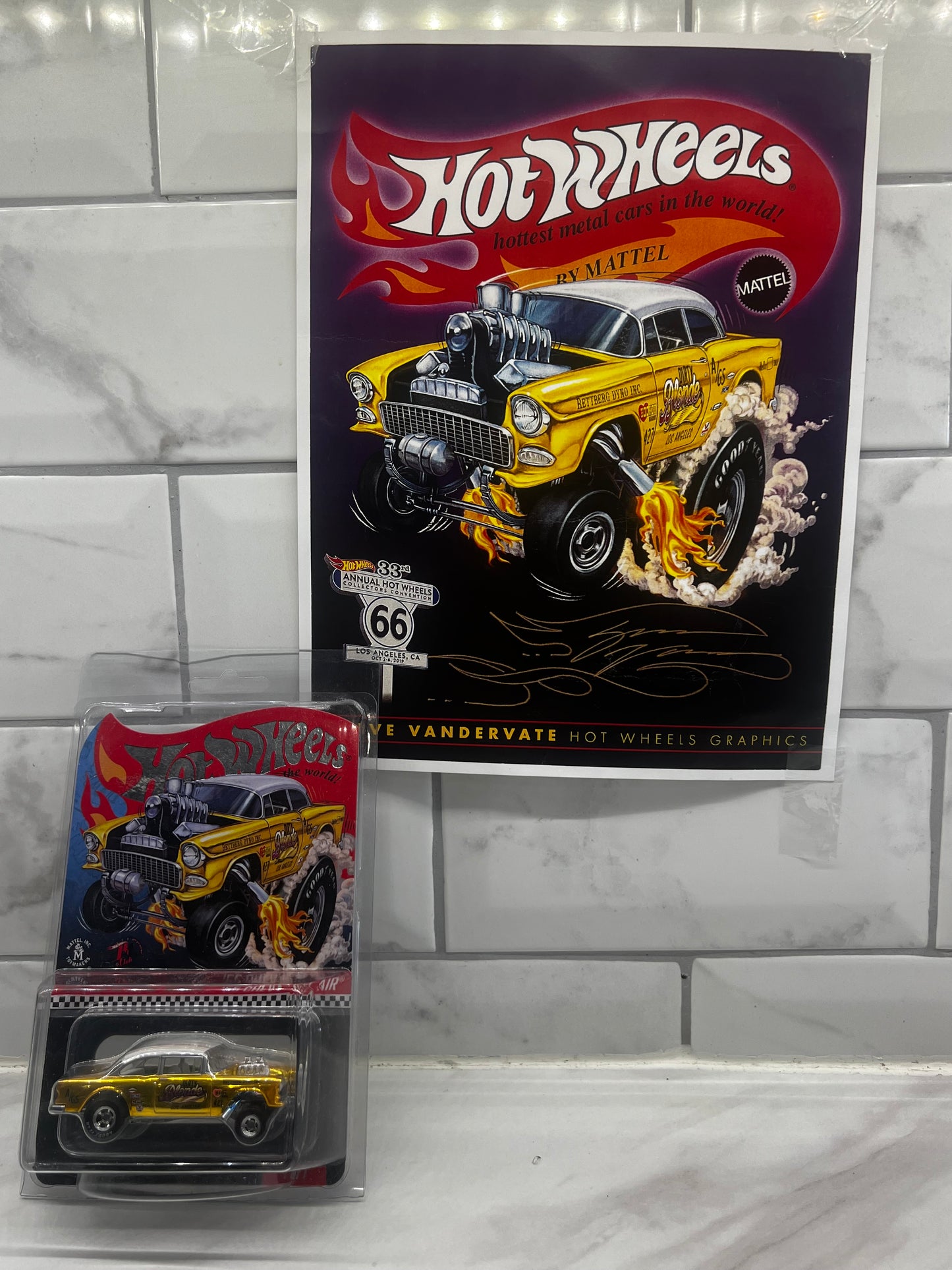 Hot Wheels 55 Chevy Bell Air gasser Blondie With E Poster