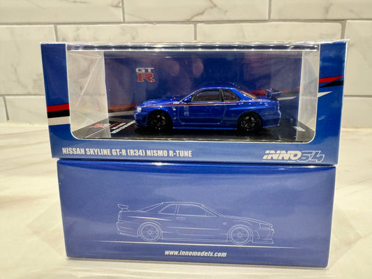 Inno64 Nissan Skyline GT-R R34 Nismo R-Tune Bayside Blue