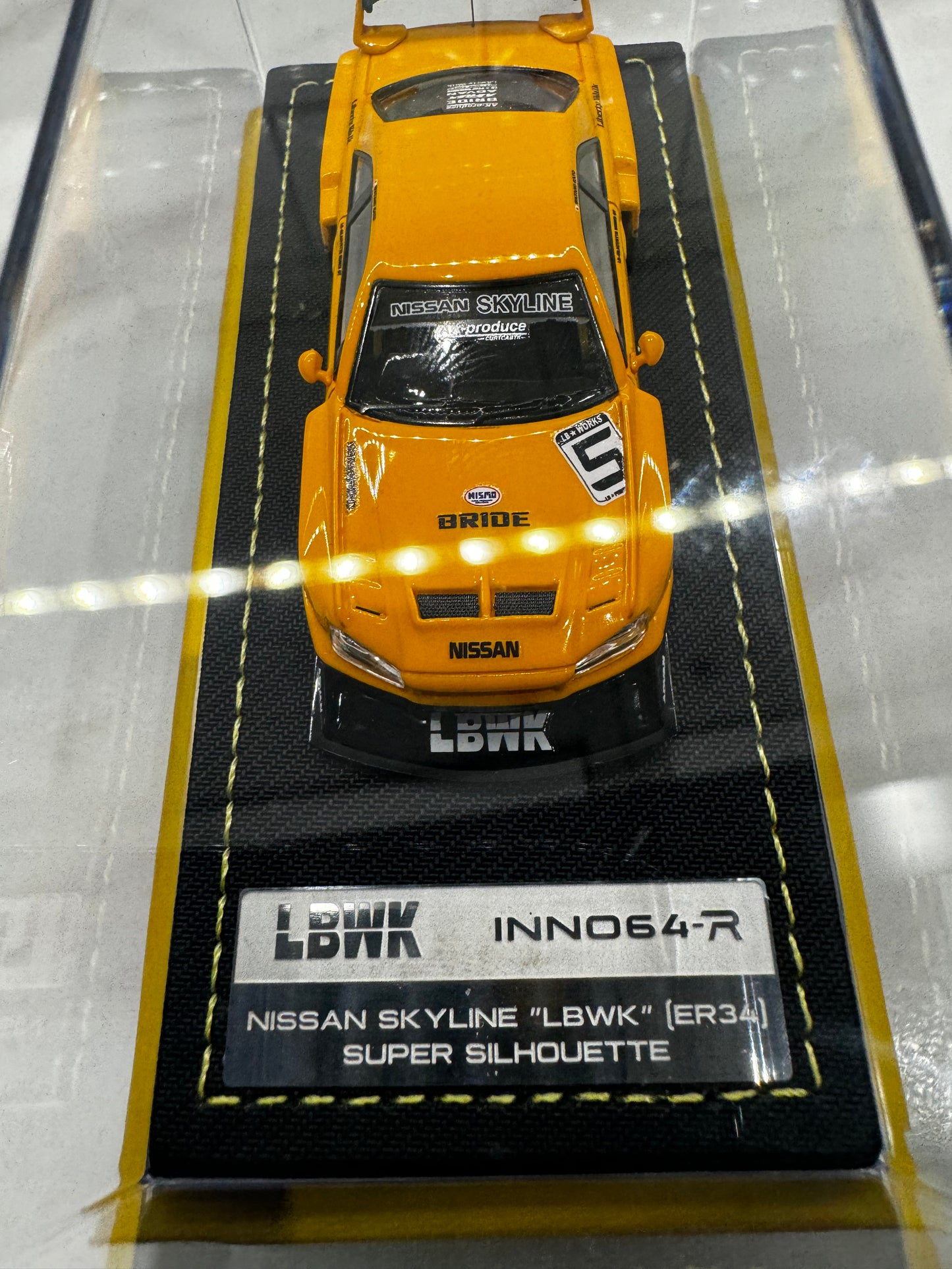 INNO64  1/64 Nissan Skyline LBWK ER34 Super Silhouette Yellow Resin Scale Model