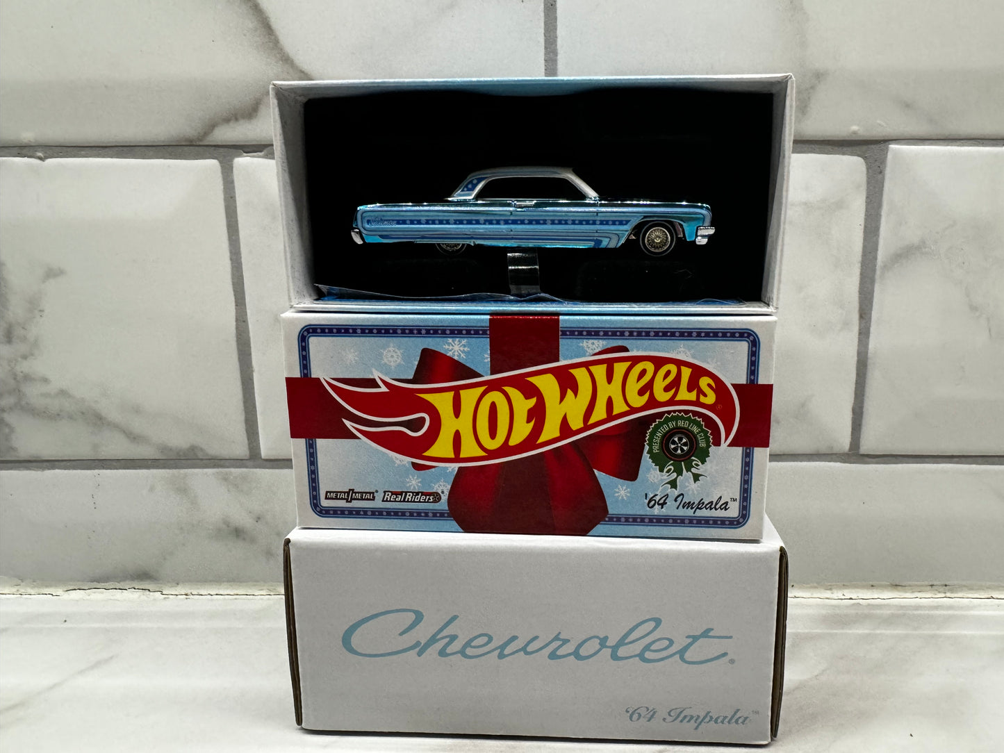 Hot Wheels Blue “The Snowman” Chevrolet ‘64 Impala RLC Collectible Car 28406/30000