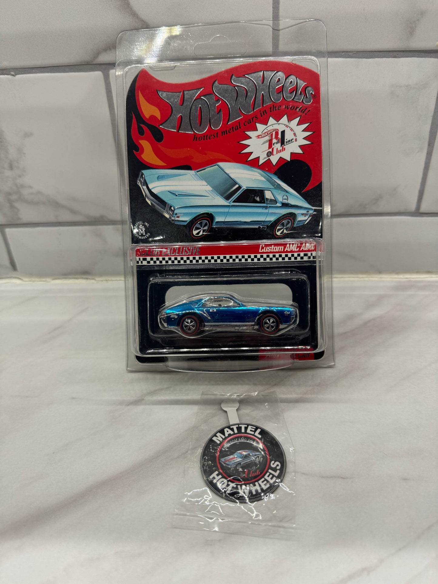 Hot Wheels 2010 MOMC RLC Exclusive Club Car blue Custom AMC AMX 2145/5500 with pin