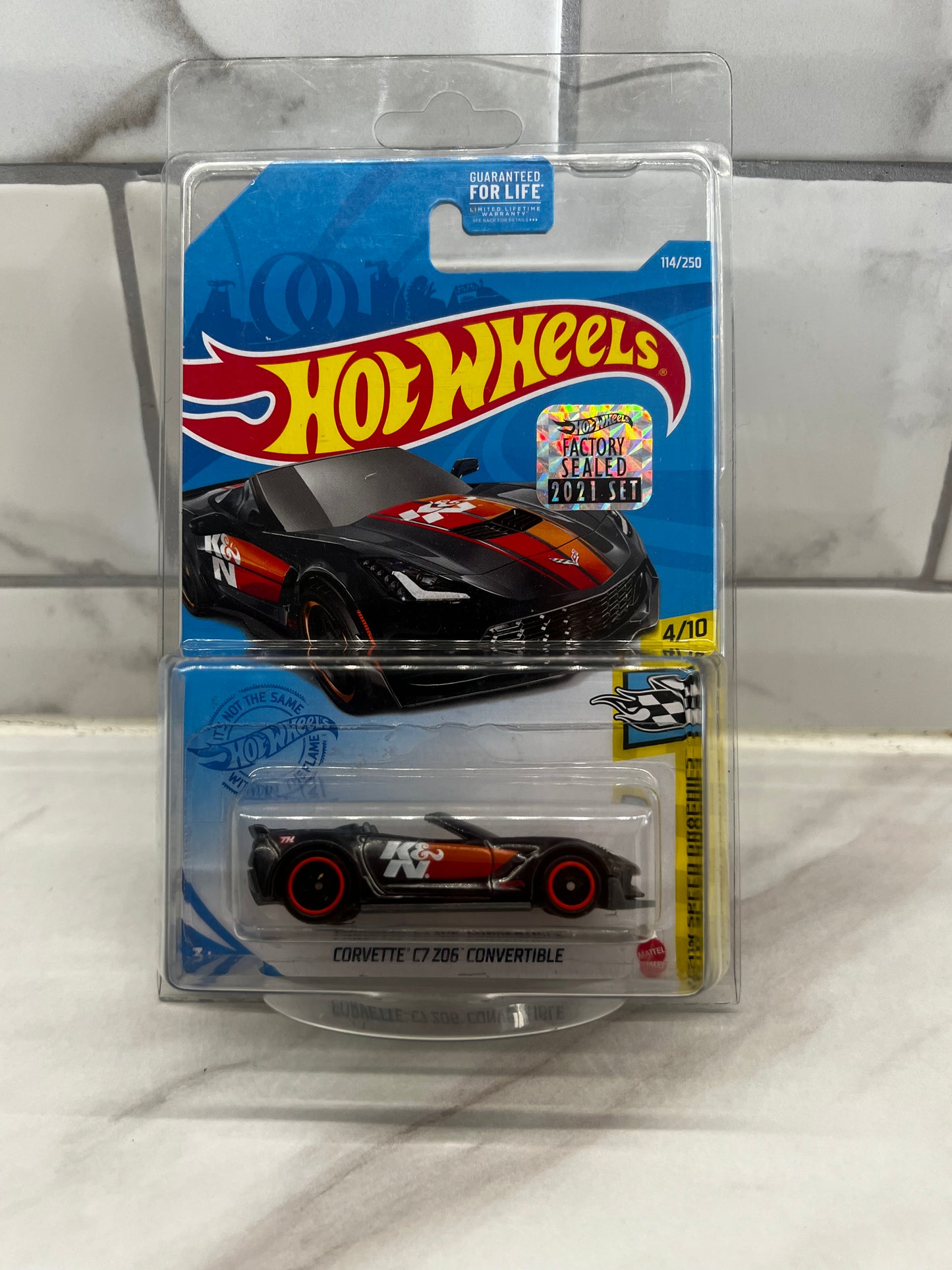 Hot Wheels Corvette C7 Convertible 2021 Super Treasure hunt Long Card Factory Sealed