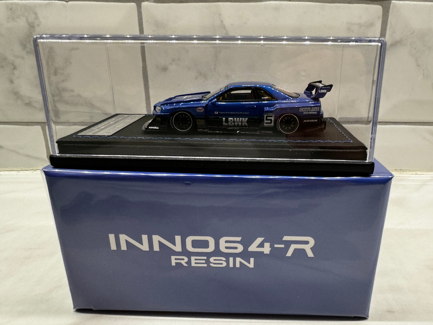 INNO64 Nissan Skyline “LBWK" (ER34) Super Silhouette #5 RHD (Right Hand Drive) Blue Metallic "Inno64-R Resin"