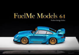 FUELME PORSCHE RWB 993 WIDEBODY RAUH PASSION MIAMI BLUE 299 PIECES  1/64