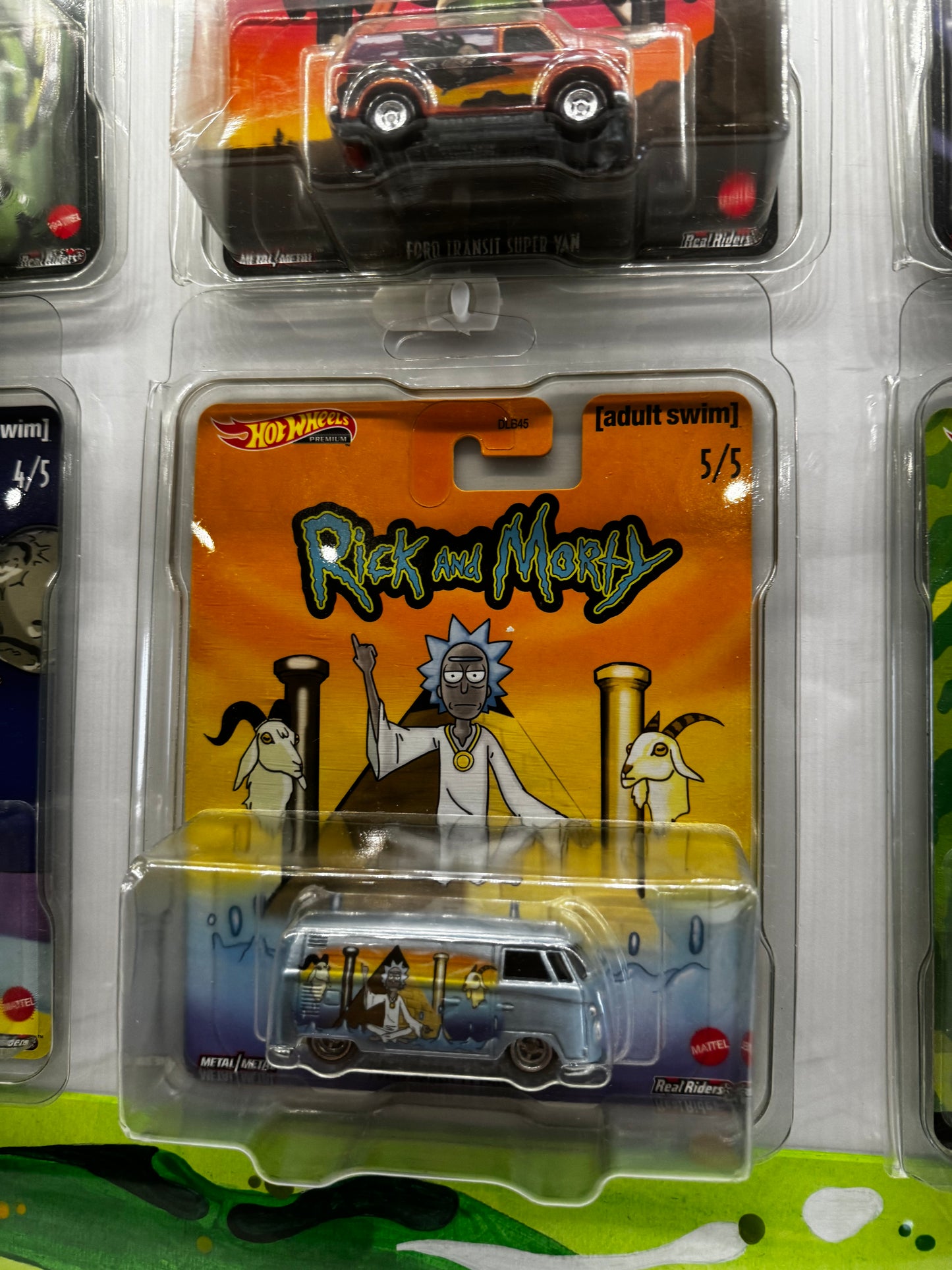 Hot Wheels Rick And Morty Complete set with bonus card with frame too