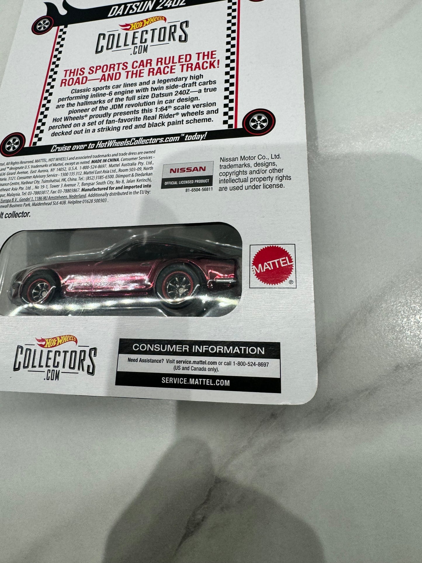 Hot Wheels 2017 RLC Redline Club Datsun 240Z Red Real Riders 2202/6500