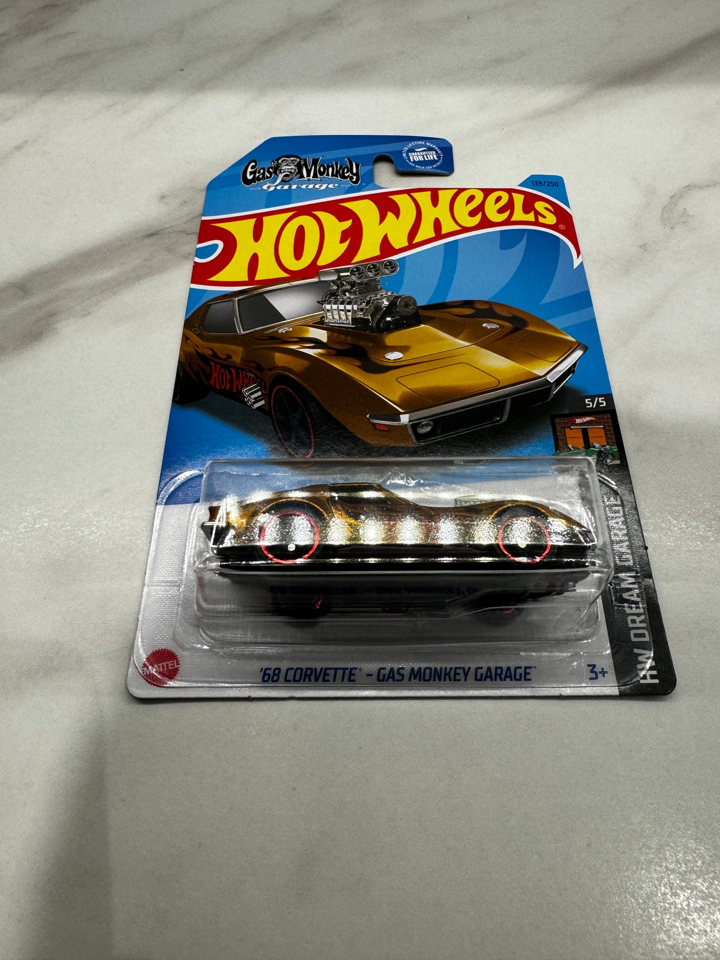 Hot Wheels 68 Corvette Gas Monkey Garage Long Card Super Treasure Hunt 2023