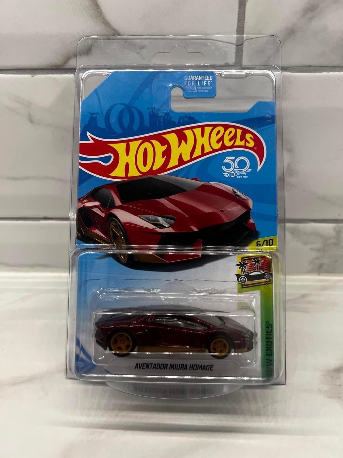 Hot Wheels Aventador Miura Homage Super Treasure Hunt Long Card