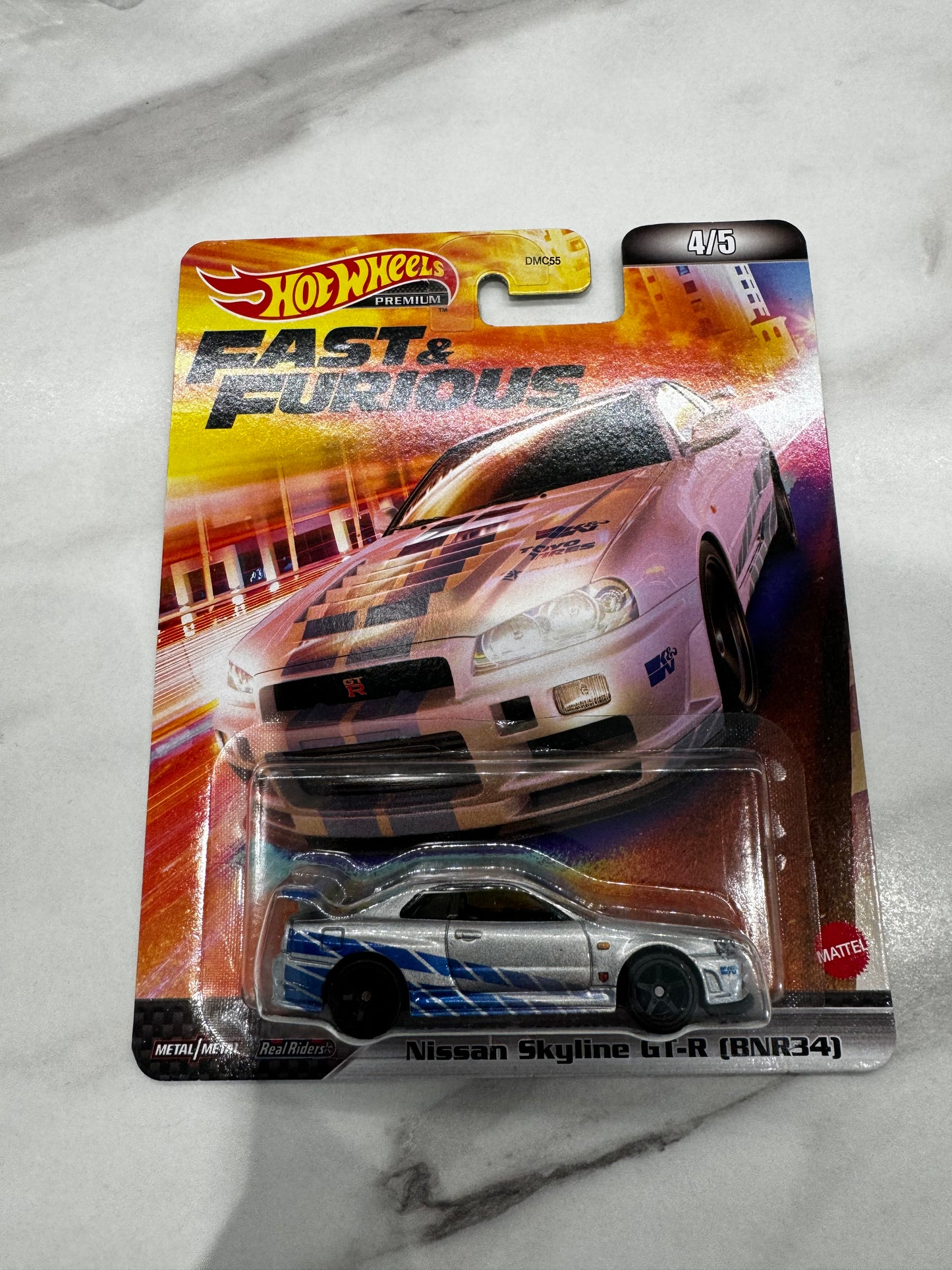 Hot Wheels Nissan Skyline GTR BNR34 4/5 Fast & Furious with protector