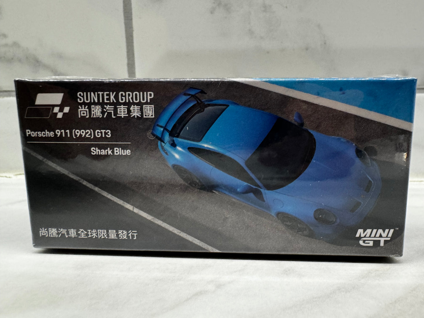 Mini GT Porsche ST002 Suntek group Porsche 911 (992) GT3 shark blue Taiwan