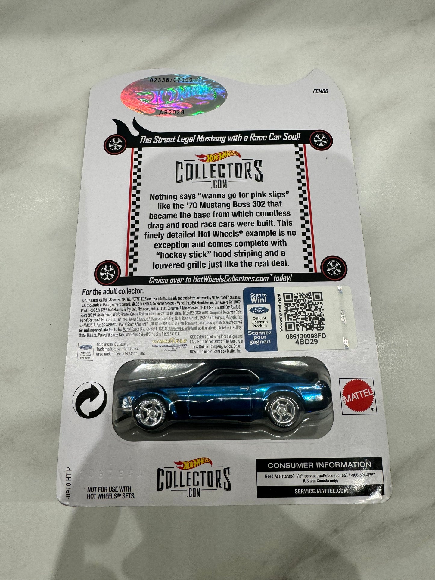 Hot Wheels ‘70 Ford Mustang Boss 302 RLC 2017 2338/7000