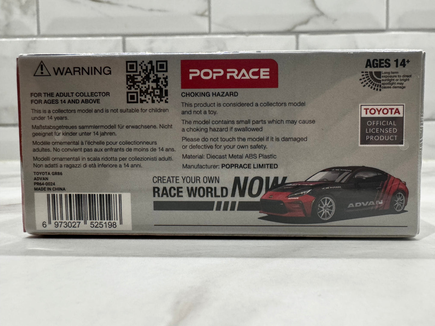 POP RACE Toyota GR86 Advan 1:64 Scale PR640024