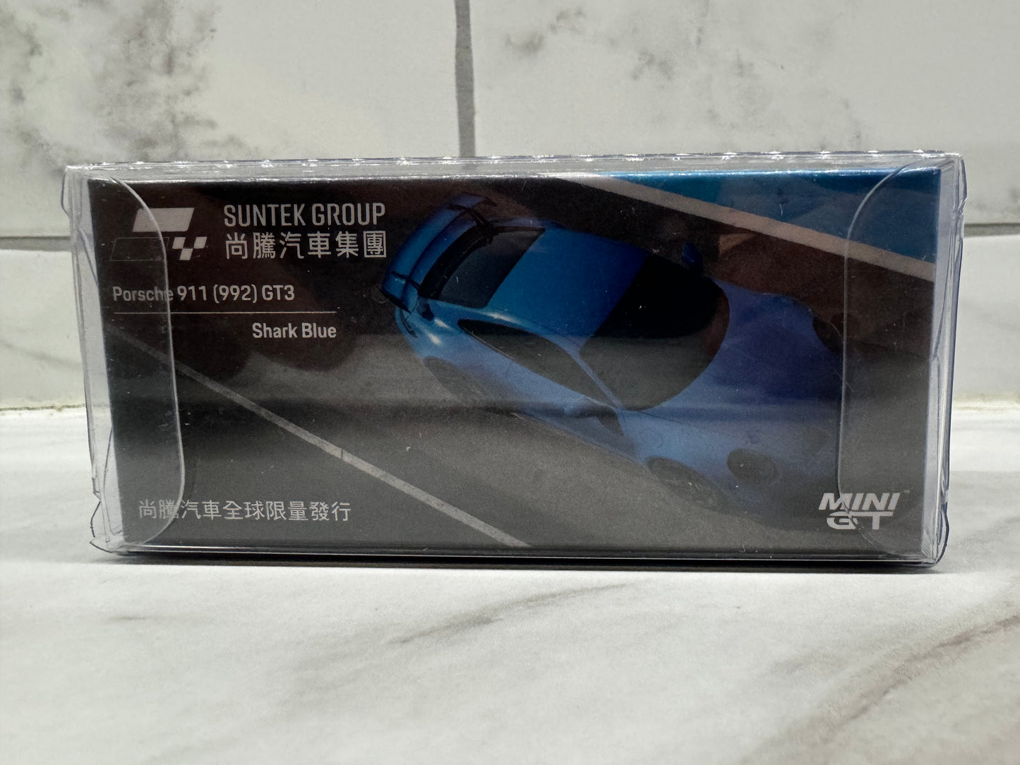 Mini GT Porsche ST002 Suntek group Porsche 911 (992) GT3 shark blue Taiwan