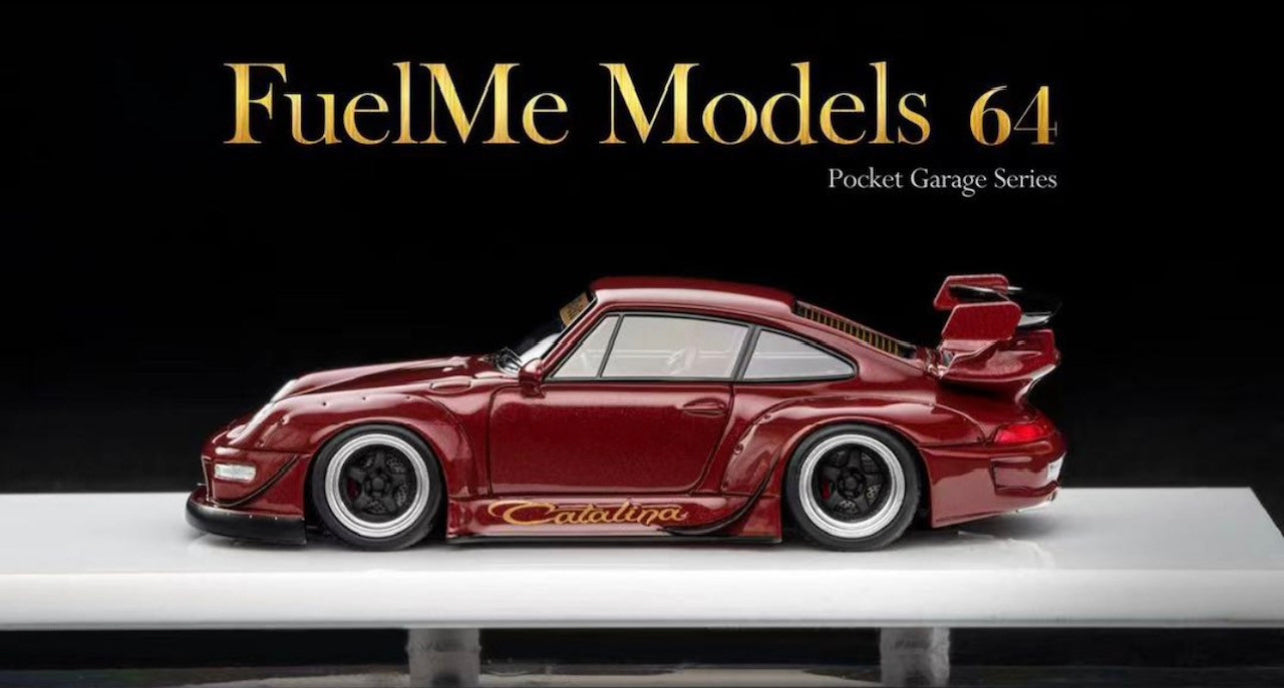 FUELME PORSCHE RWB 993 WIDEBODY CATALINA BROWN RED KAMOTSURU 299 PIECES MADE WORLDWIDE 1/64