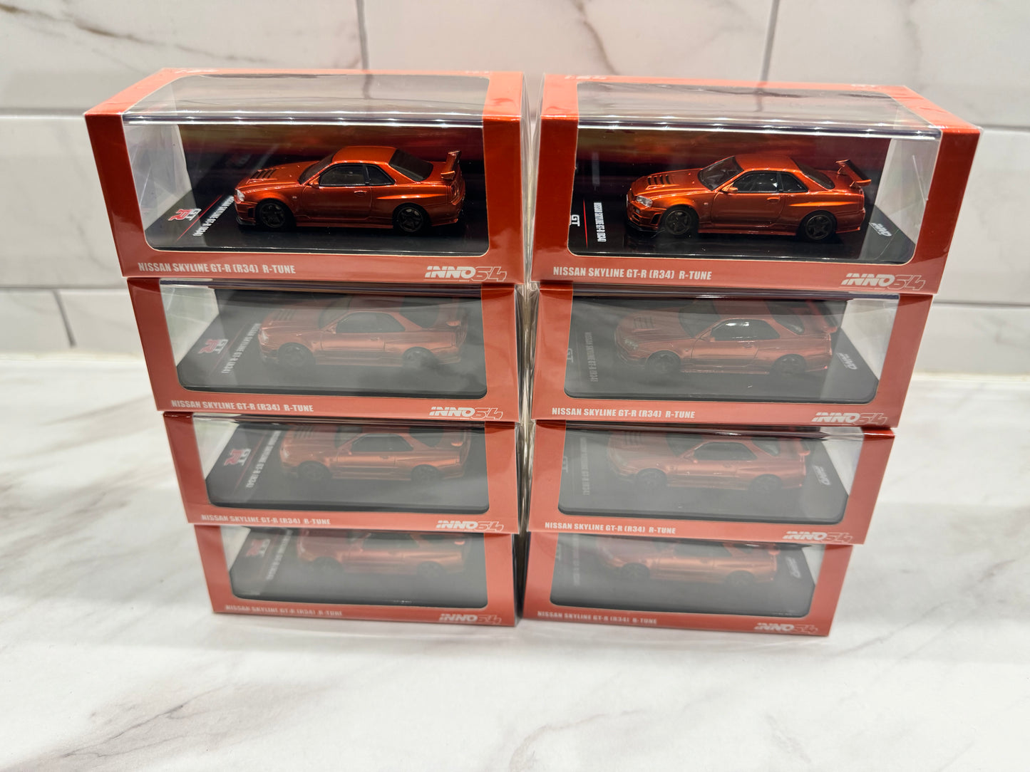 Bundle of 4 models customised for customer x1 Jetta x1 bmw acrylic x1 Porsche INNO x1 skyline