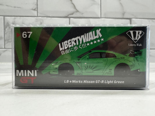 Mini GT 67 Liberty Walk LB Works Nissan GT-R R35 Light Green LHD 1:64 TSM  SEALED