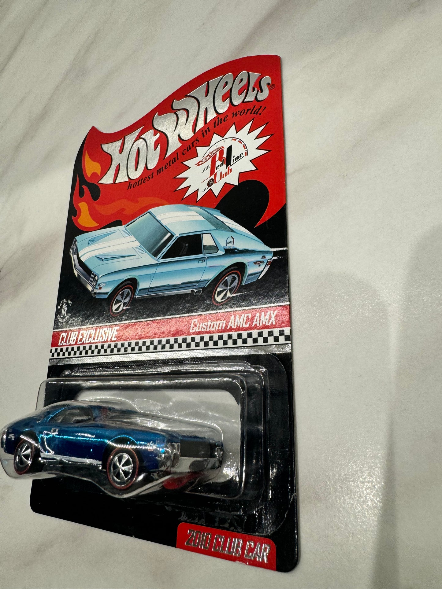 Hot Wheels 2010 MOMC RLC Exclusive Club Car blue Custom AMC AMX 2145/5500 with pin