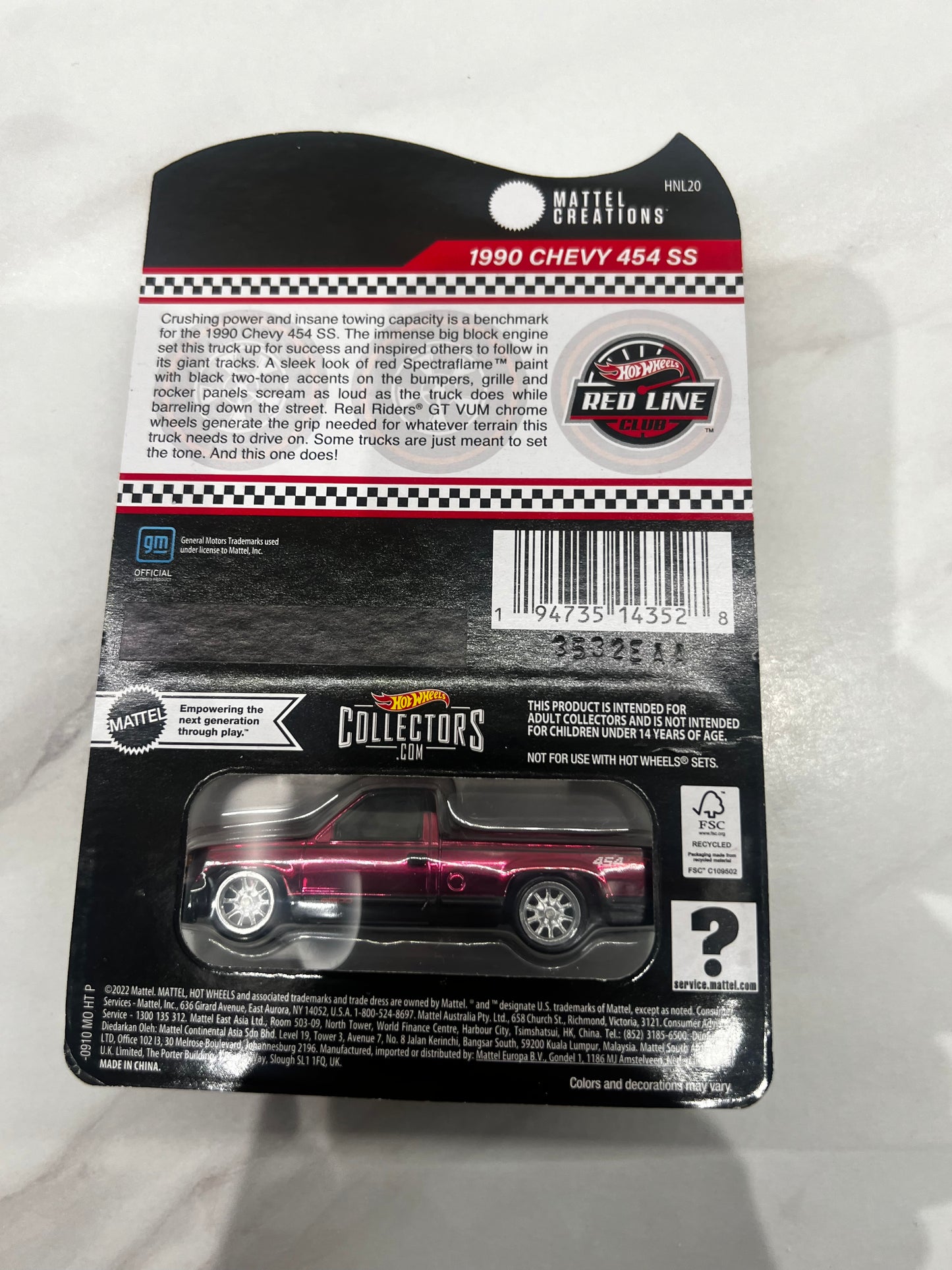 Hot Wheels 1990 Chevy 454 SS RLC 2023