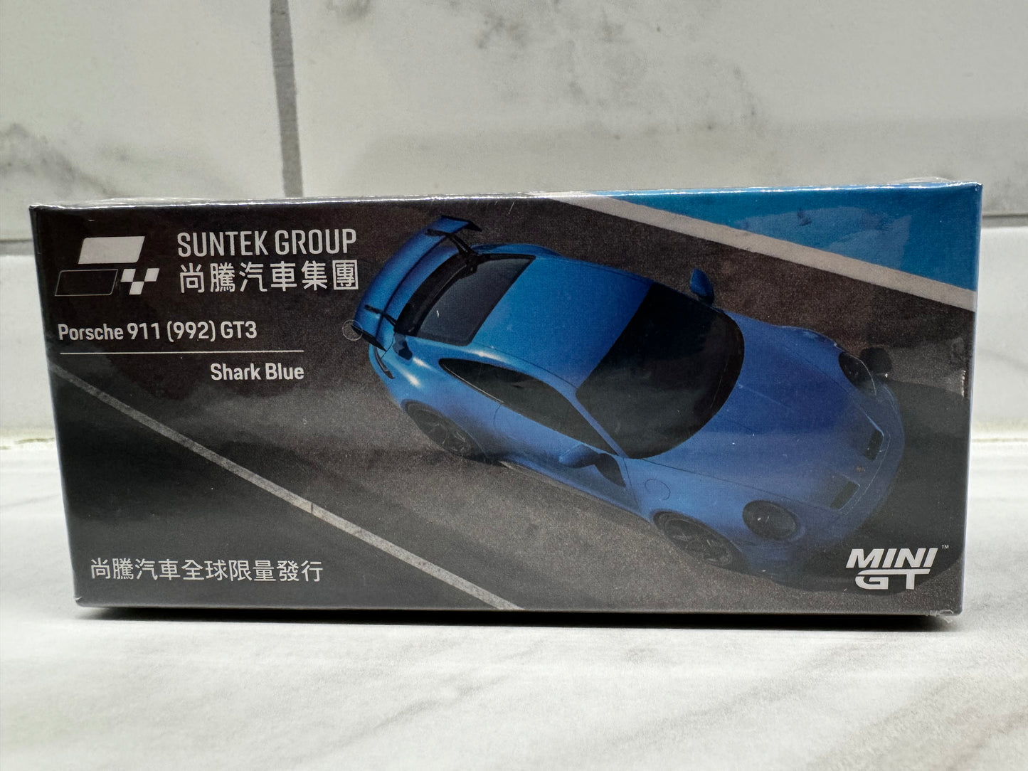 Mini GT Porsche ST002 Suntek group Porsche 911 (992) GT3 shark blue Taiwan