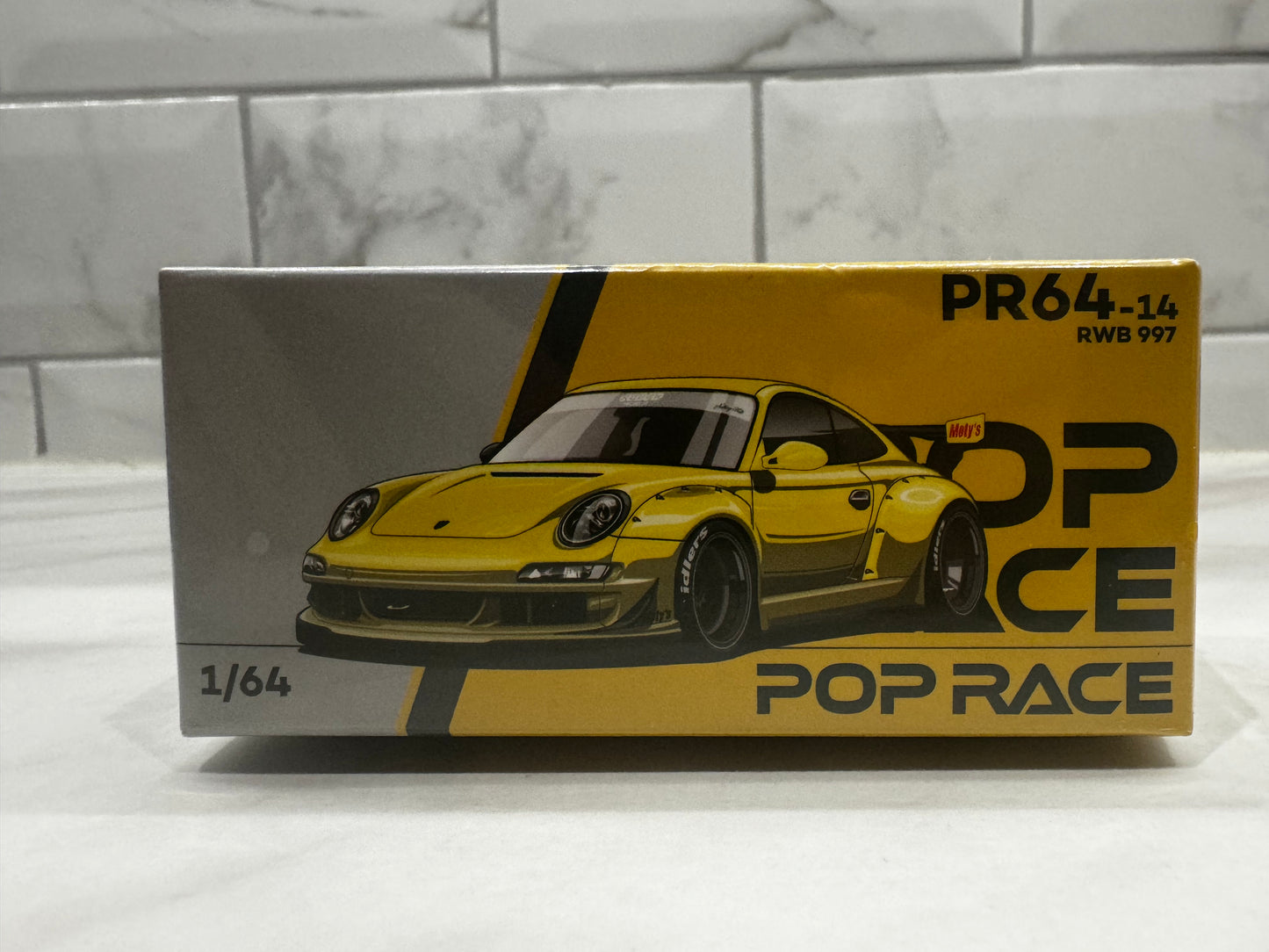 Porsche RWB 997 Notting Hill Yellow 1:64 Scale Pop Race PR640014