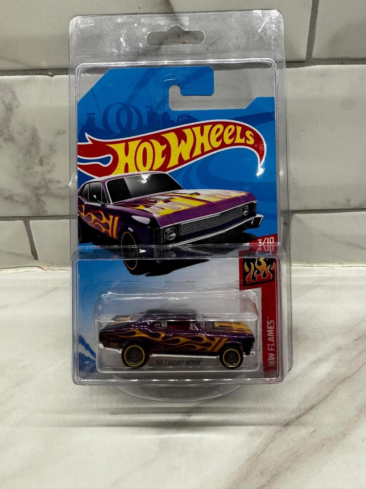 Hot Wheels 68 Chevy Nova Long Card Super Treasure Hunt