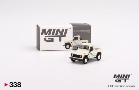 MINI GT 1:64 Model Car Land Rover Defender 90 Pickup Alloy Vehicle #338 LHD