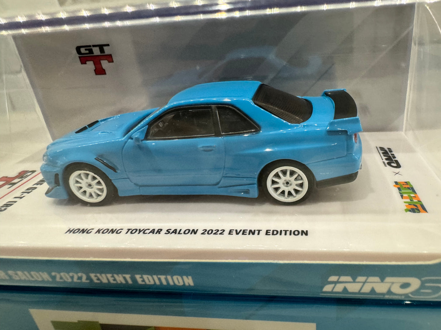 Inno64 Nissan Skyline GT-T R34 Baby Blue Hong Kong ToyCar Salon 2022 Event Edition IN64-R34-BBBL