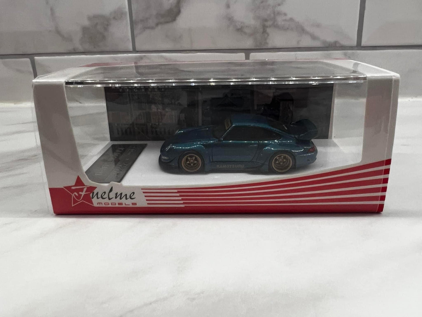 FUELME PORSCHE RWB 993 WIDEBODY RAUH PASSION MIAMI BLUE 299 PIECES  1/64