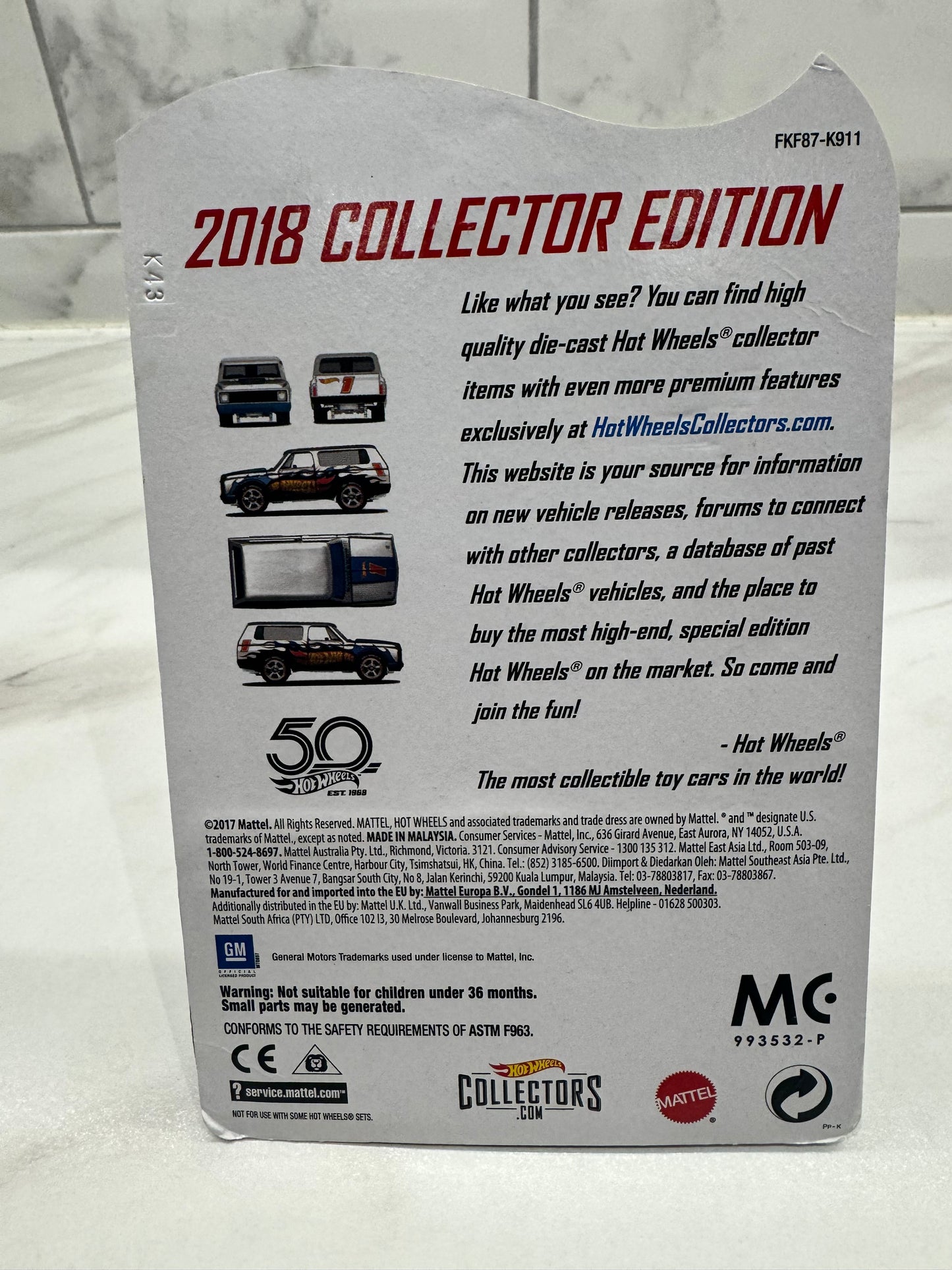 2018 Hot Wheels '70 Chevy Blazer Zamac mail-away exclusive Collector Edition