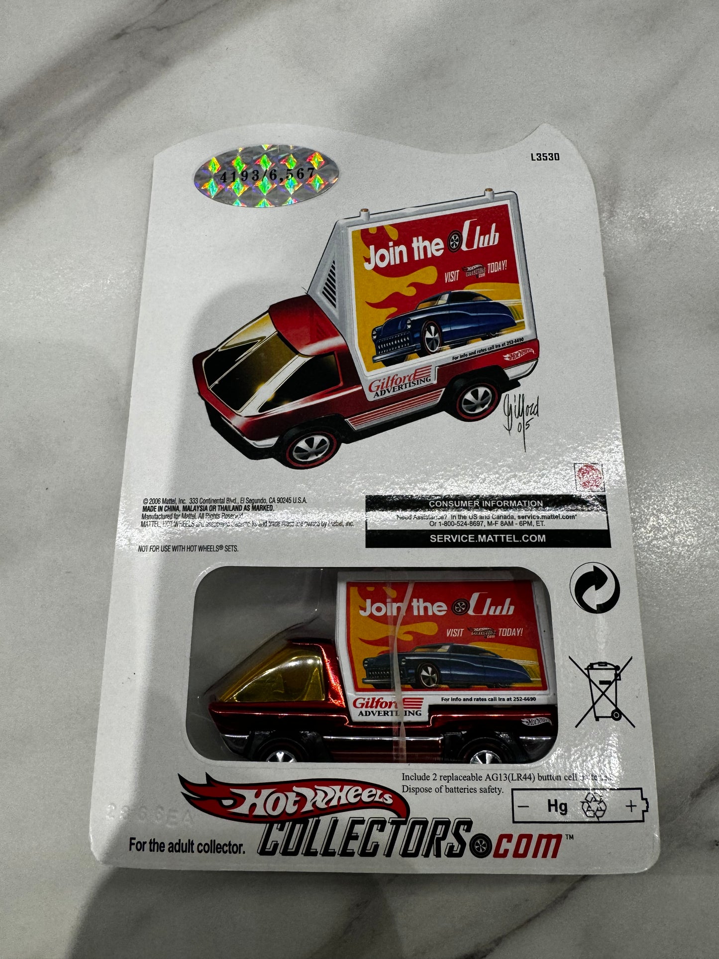 Hot Wheels BillBoard Truck Red Line Club 2006 4193/6567