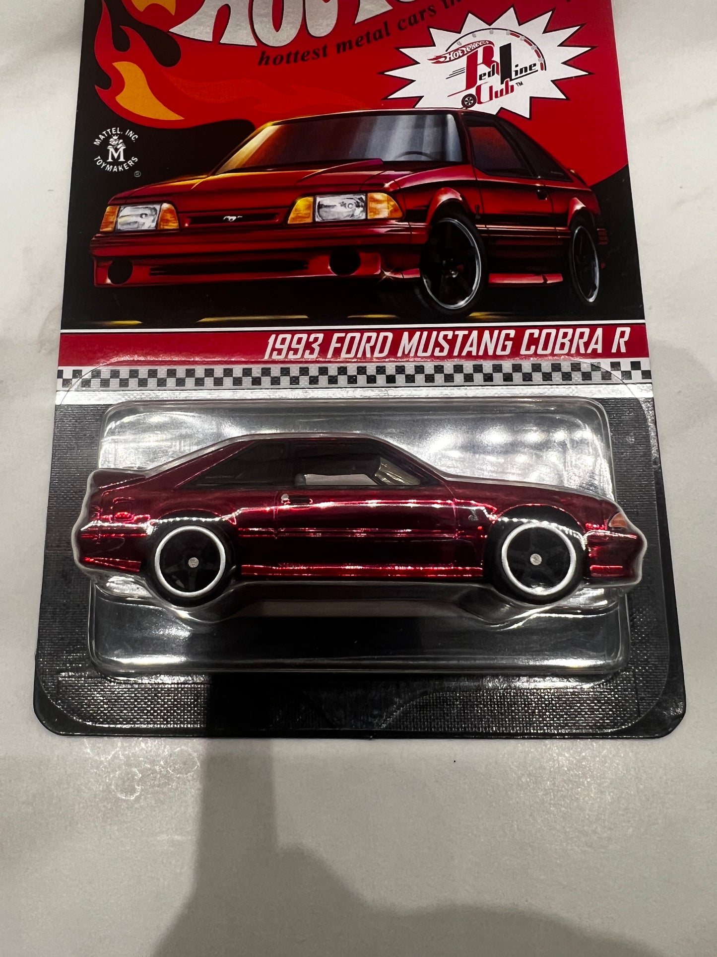 Hot Wheels 1993 Ford Mustang Cobra R RLC Redline Club Red