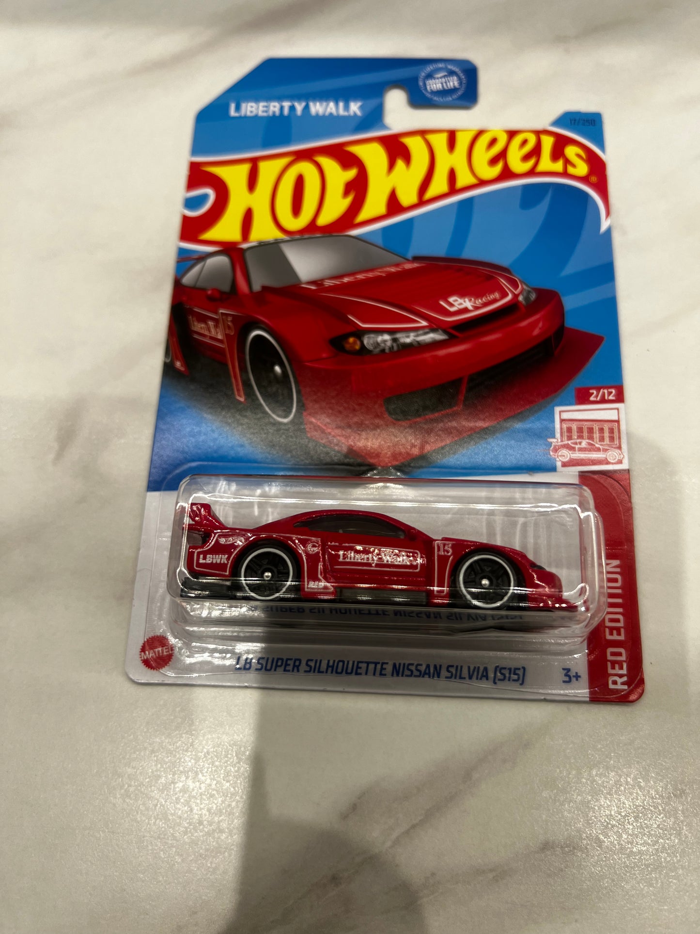 Hot Wheels Nissan Silvia S15 Red Edition Liberty Walk 2/12 with protector