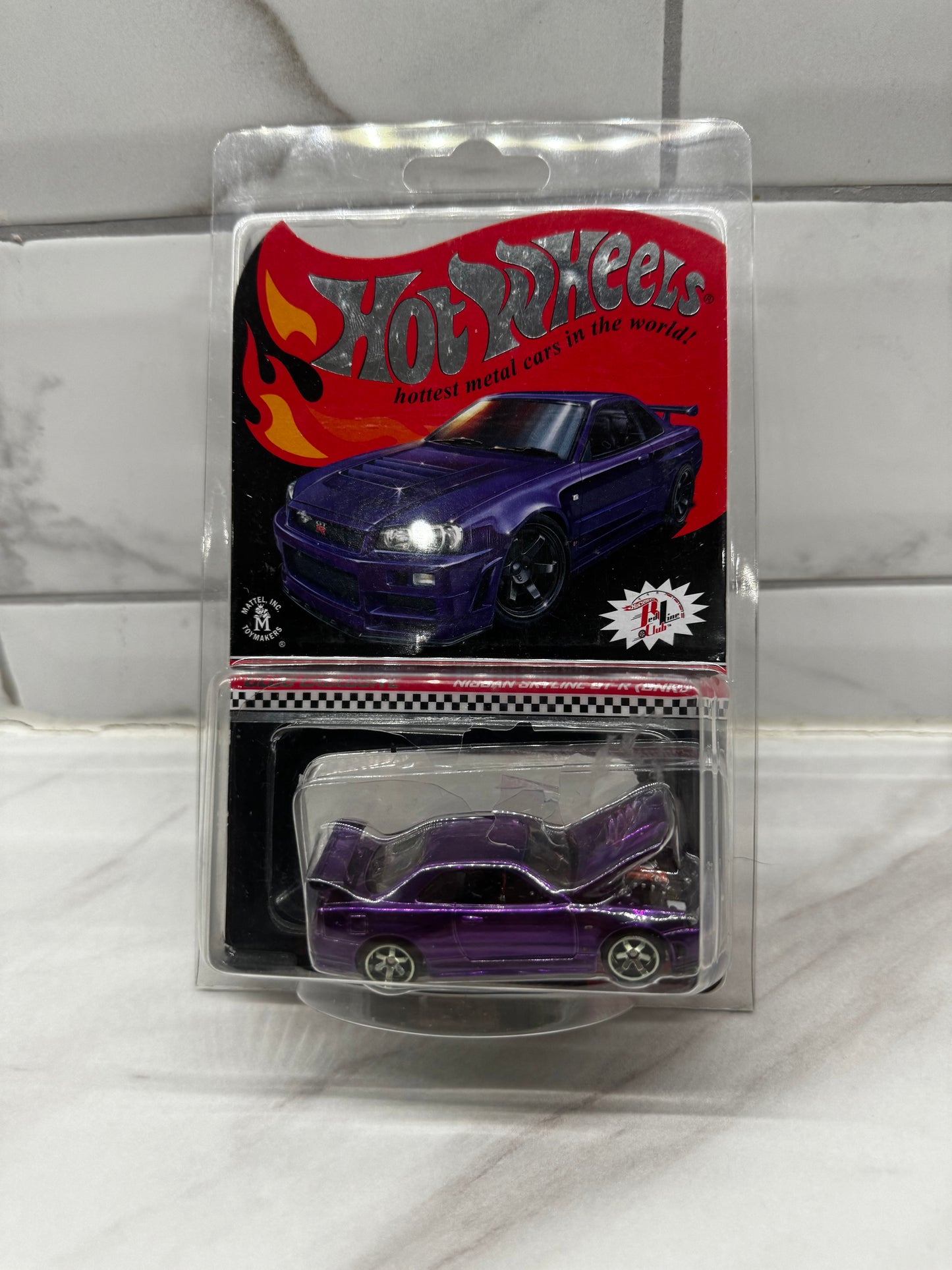 Hot Wheels Nissan Skyline GT-R BNR34 Purple RLC 2020 Club Car Loose with card